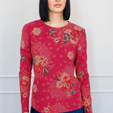 Holiday Tee Long Sleeve in leading lady rose
