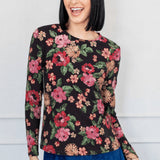Holiday Tee Long Sleeve in charmed espresso