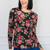 Holiday Tee Long Sleeve in charmed espresso