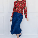 Holiday Tee Long Sleeve in charmed rose