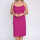 Bamboo Slip Dress in berry