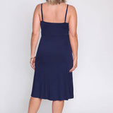 Bamboo Slip Dress in navy