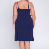 Bamboo Slip Dress in navy