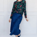 Holiday Tee Long Sleeve in enchanted petrol