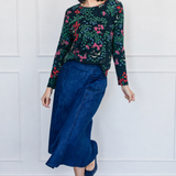 Holiday Tee Long Sleeve in enchanted petrol