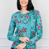 Holiday Tee Long Sleeve in enchanted teal