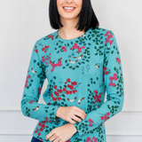 Holiday Tee Long Sleeve in enchanted teal