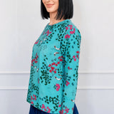 Holiday Tee Long Sleeve in enchanted teal