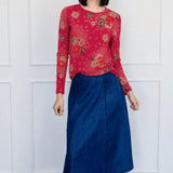 Holiday Tee Long Sleeve in leading lady rose