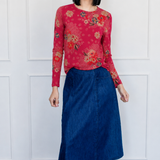 Holiday Tee Long Sleeve in leading lady rose