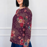Holiday Tee Long Sleeve in leading lady plum