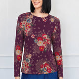 Holiday Tee Long Sleeve in leading lady plum