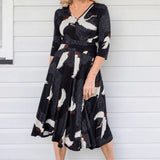 Cleo Dress in poetry in motion black