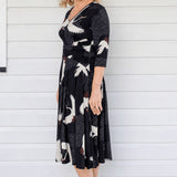 Cleo Dress in poetry in motion black