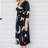 Cleo Dress in poetry in motion black
