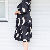 Cleo Dress in poetry in motion black