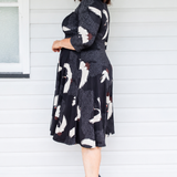 Cleo Dress in poetry in motion black