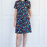 Beach Dress in rainbow hearts