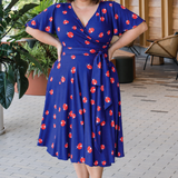 Arabella Dress in ladybug navy