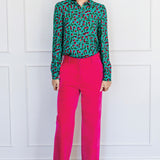 Cherry Blouse in cherry teal