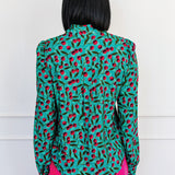 Cherry Blouse in cherry teal