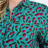 Cherry Blouse in cherry teal