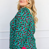 Cherry Blouse in cherry teal