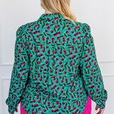 Cherry Blouse in cherry teal