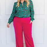 Cherry Blouse in cherry teal