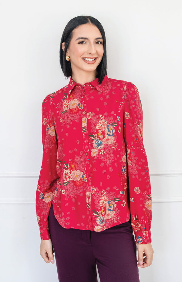 Cherry Blouse in leading lady rose