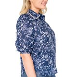 Cherry Blouse in navy swoon