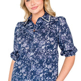 Cherry Blouse in navy swoon