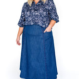 Cherry Blouse in navy swoon