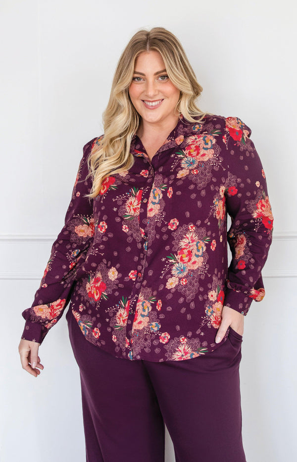Cherry Blouse in leading lady plum