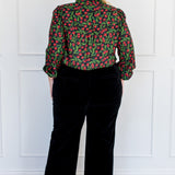 Cherry Velvet Pant in black