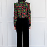 Cherry Velvet Pant in black