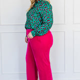 Cherry Velvet Pant in fuchsia