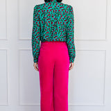 Cherry Velvet Pant in fuchsia