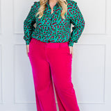 Cherry Velvet Pant in fuchsia