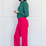 Cherry Velvet Pant in fuchsia