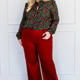 Cherry Velvet Pant in cherry