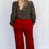 Cherry Velvet Pant in cherry