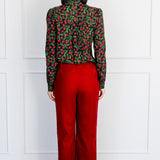 Cherry Velvet Pant in cherry