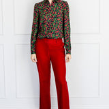 Cherry Velvet Pant in cherry