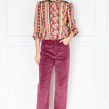 Cleo Cord Pant in dark rose