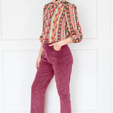 Cleo Cord Pant in dark rose