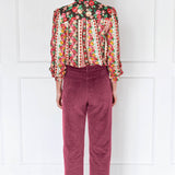 Cleo Cord Pant in dark rose