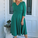 Maiocchi Cleo Dress in vibrant green – flattering fit and made in buttery soft ponte fabric