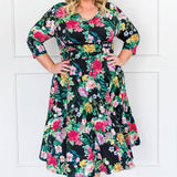 Cleo Dress in kasumi black