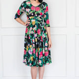 Cleo Dress in kasumi black